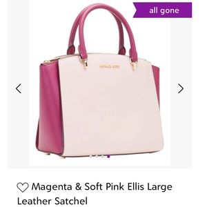 Michael Kors Magenta & Soft Pink Ellis Large Leather Satchel